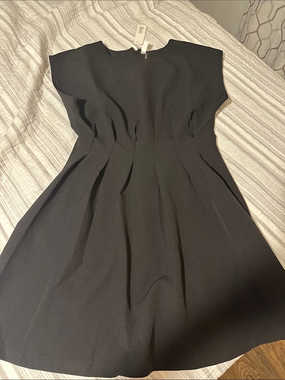 glam Black Fit-and-Flare Mini Dress